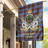 Custom Name Clan Anderson Modern Tartan Garden Flag with Clan Crest and the Golden Sword of Courageous Legacy LG42